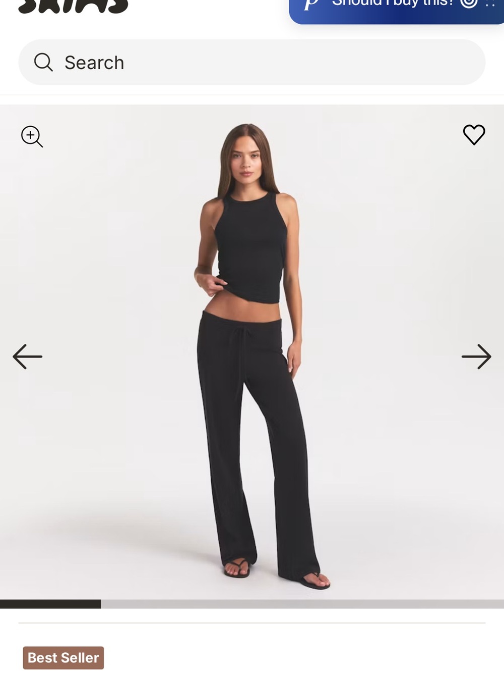 SKIMS Cotton Jersey straight leg pants - soot